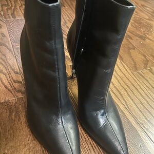 Nine West Black Pointed Toe Ankle Heeled Boots